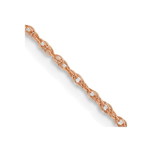 14K Rose Gold 24 inch .8mm Rope with Spring Ring Clasp Chain