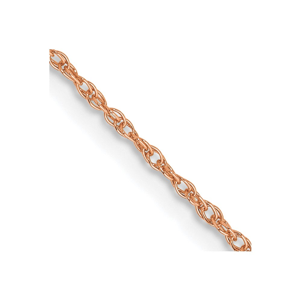 14K Rose Gold 18 inch .8mm Rope with Spring Ring Clasp Chain