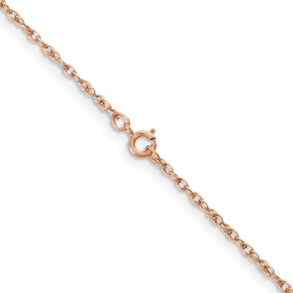 14K Rose Gold 18 inch 1.15mm Rope with Spring Ring Clasp Chain