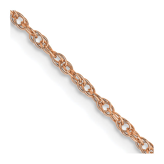 14K Rose Gold 16 inch 1.15mm Rope with Spring Ring Clasp Chain