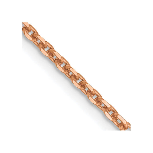 14K Rose Gold 18 inch 1.8mm Diamond-cut Cable with Lobster Clasp Chain