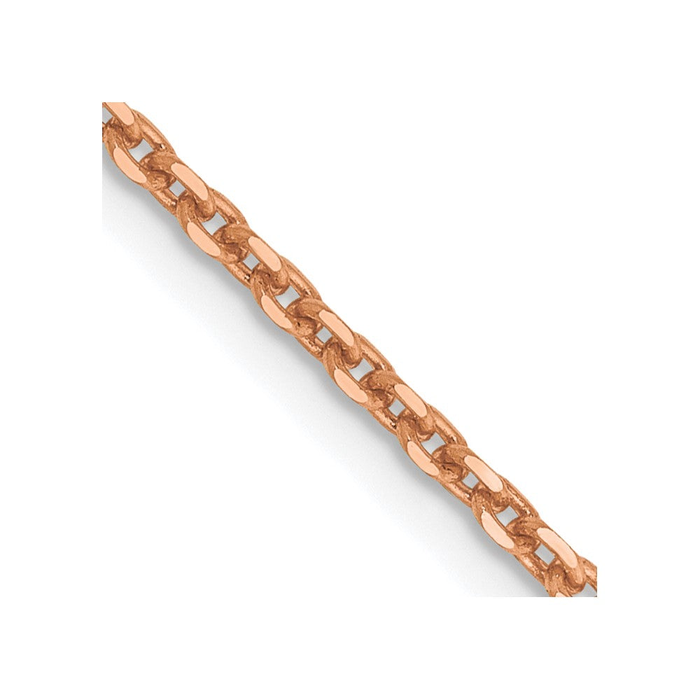 14K Rose Gold 24 inch 1.8mm Diamond-cut Cable with Lobster Clasp Chain