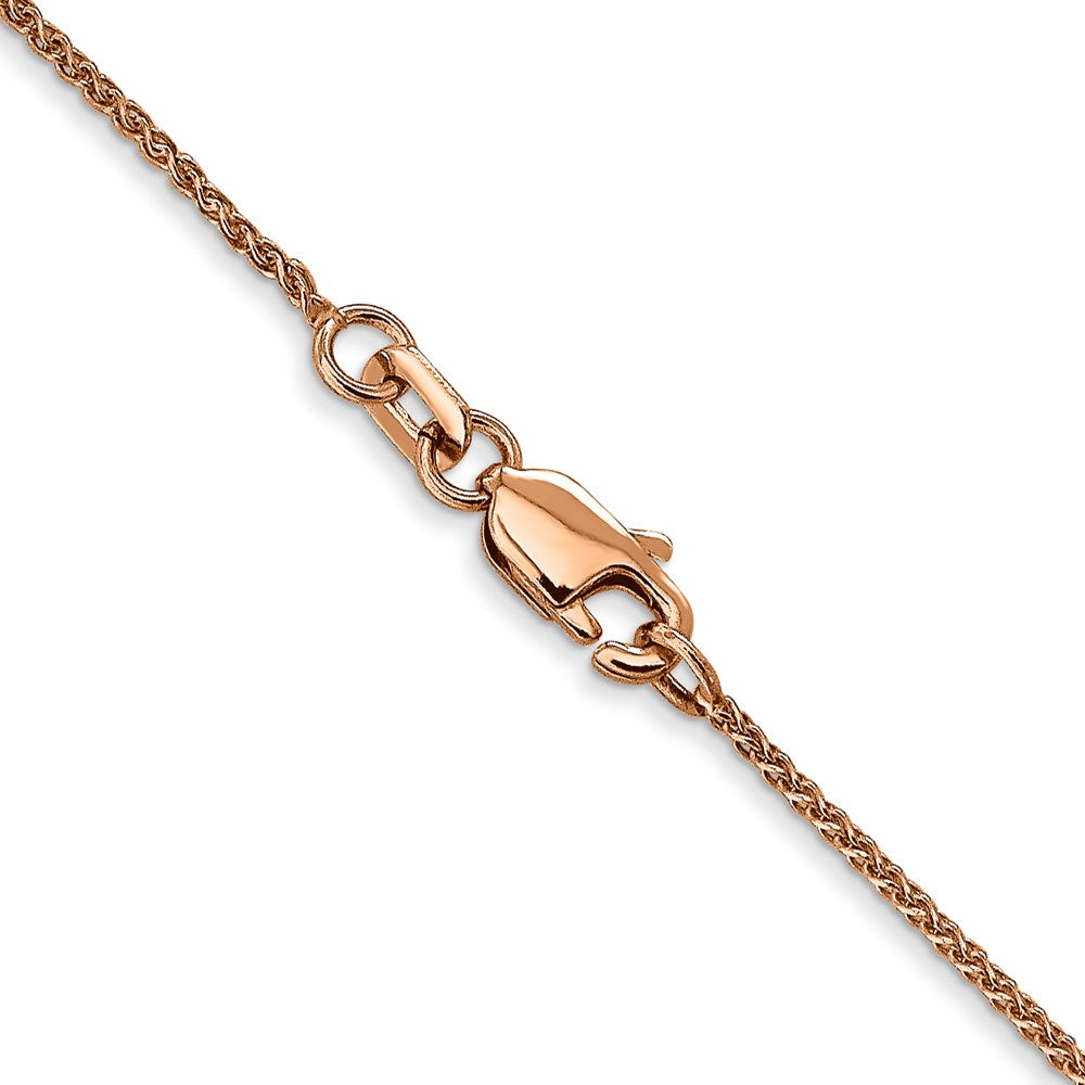 14K Rose Gold 18 inch 1.05mm Diamond-cut Spiga with Lobster Clasp Chain