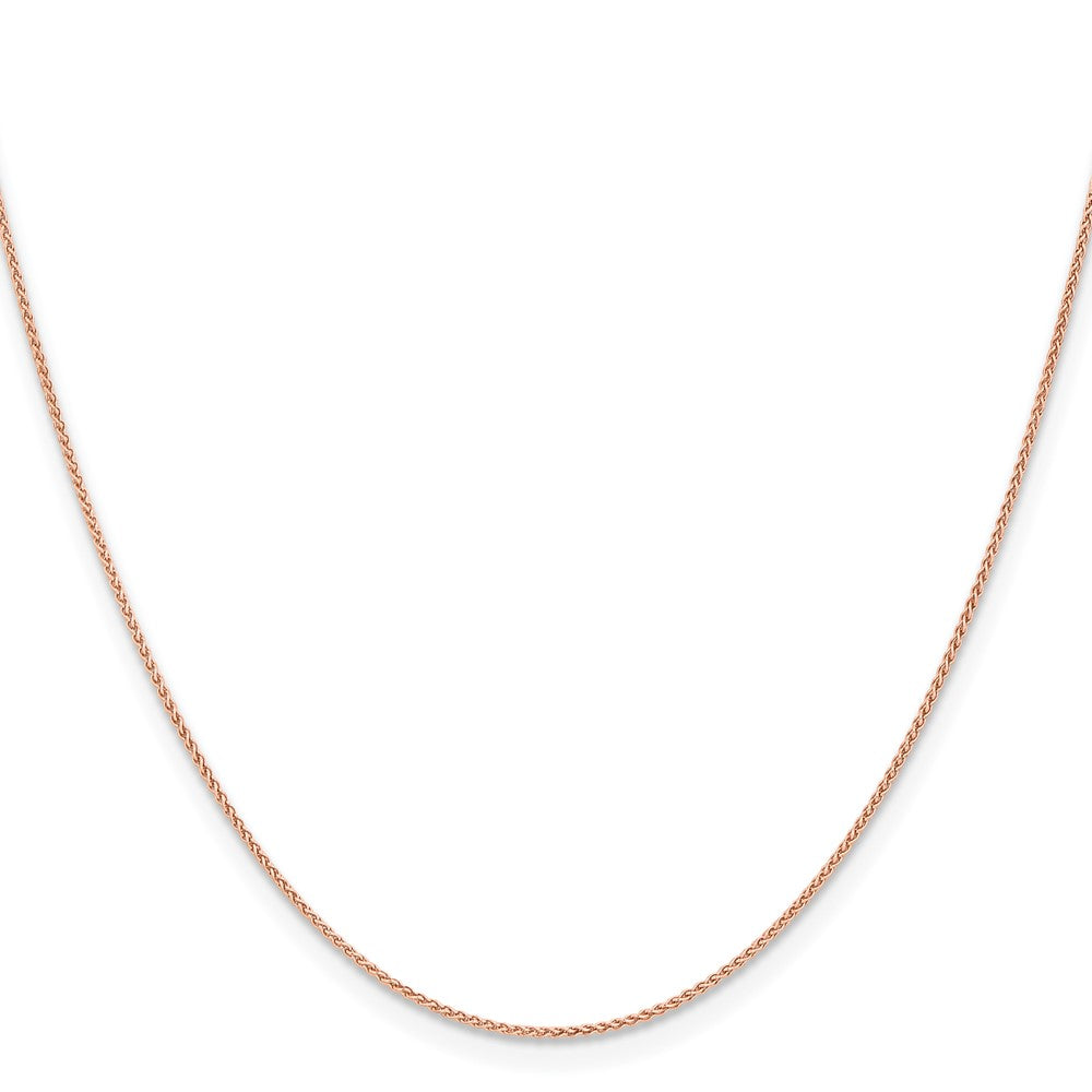 14K Rose Gold 30 inch 1mm Solid Polished Spiga with Lobster Clasp Chain