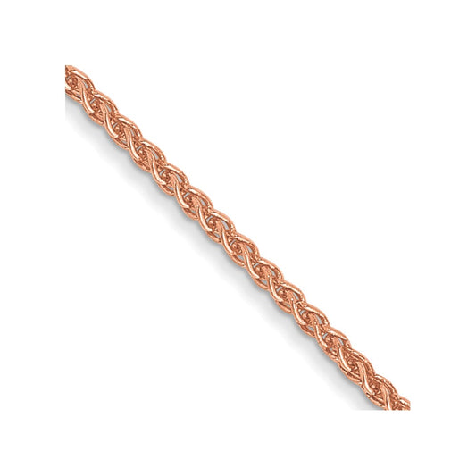 14K Rose Gold 16 inch 1mm Solid Polished Spiga with Lobster Clasp Chain