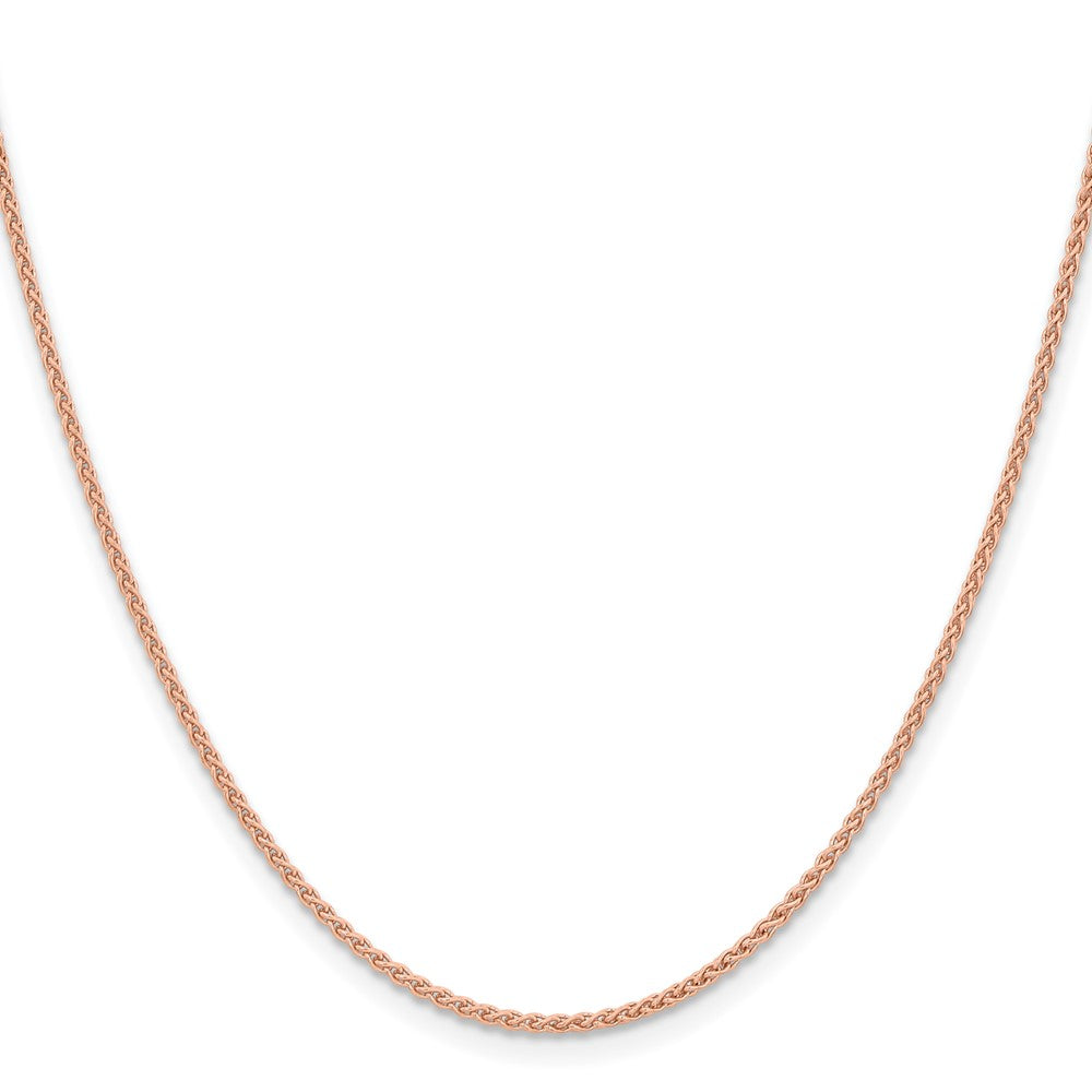 14K Rose Gold 24 inch 1.7mm Solid Polished Spiga with Lobster Clasp Chain