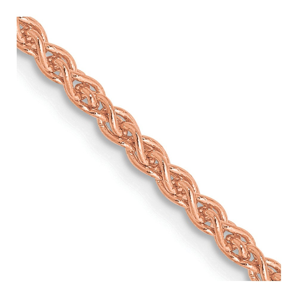 14K Rose Gold 16 inch 2.1mm Solid Polished Spiga with Lobster Clasp Chain