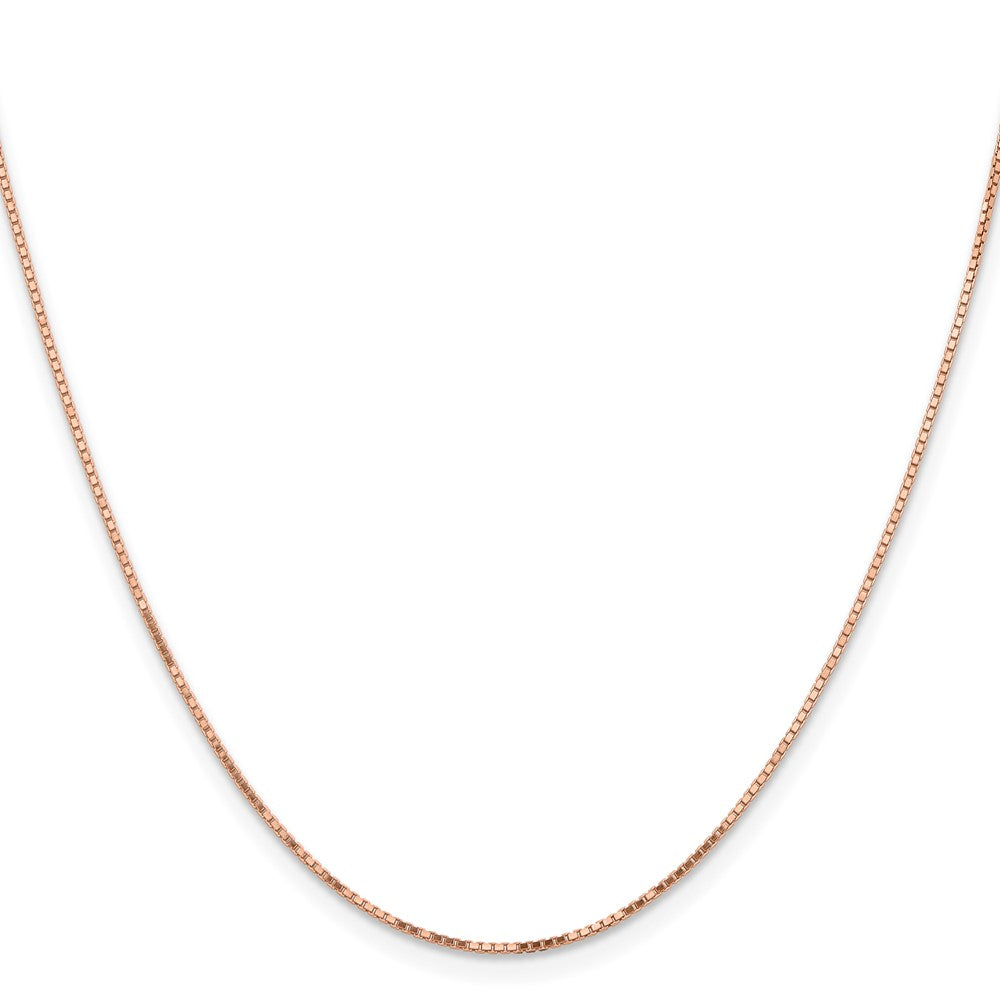 14K Rose Gold 22 inch .95mm Box Link with Lobster Clasp Chain