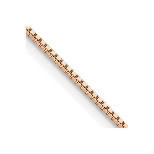 14K Rose Gold 16 inch .95mm Box Link with Lobster Clasp Chain
