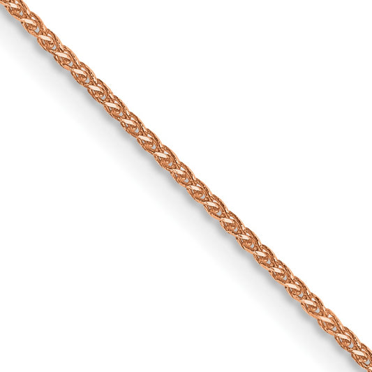 14K Rose Gold 30 inch 1.05mm Diamond-cut Spiga with Lobster Clasp Chain