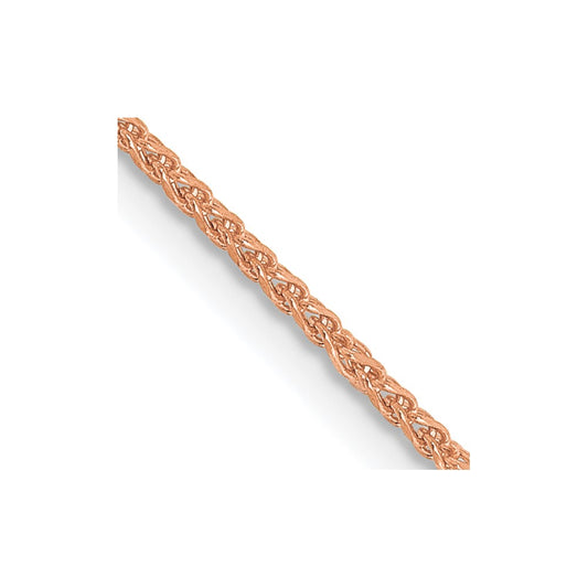 14K Rose Gold 30 inch 1.25mm Diamond-cut Spiga with Lobster Clasp Chain