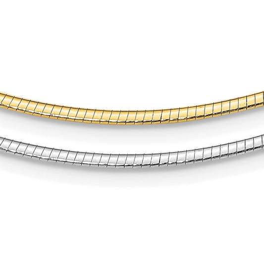 Sterling Silver Gold-pltd 2mm Reversible w/2in ext Cubetto Chain