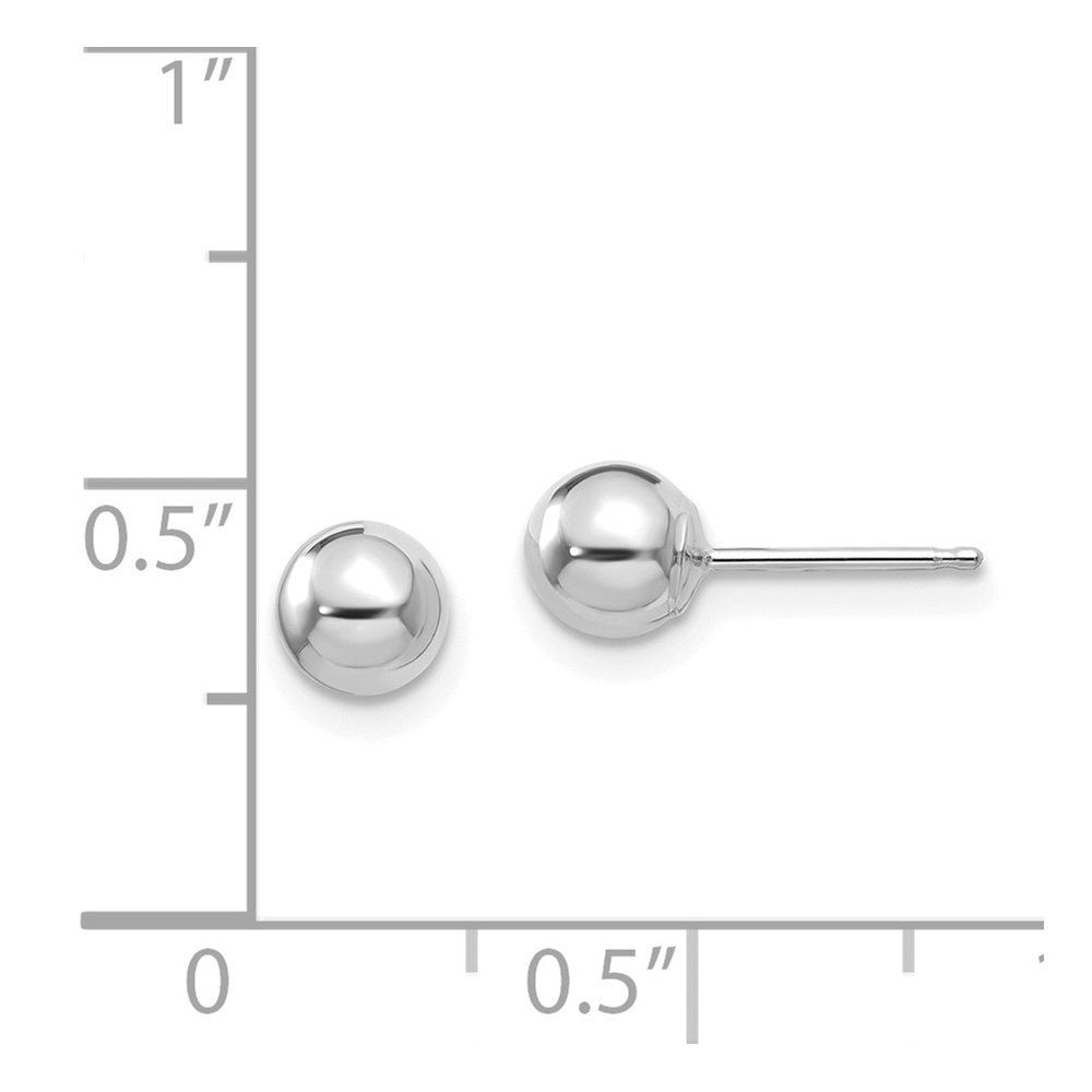 14k White Gold Madi K Polished 5mm Ball Post Earrings
