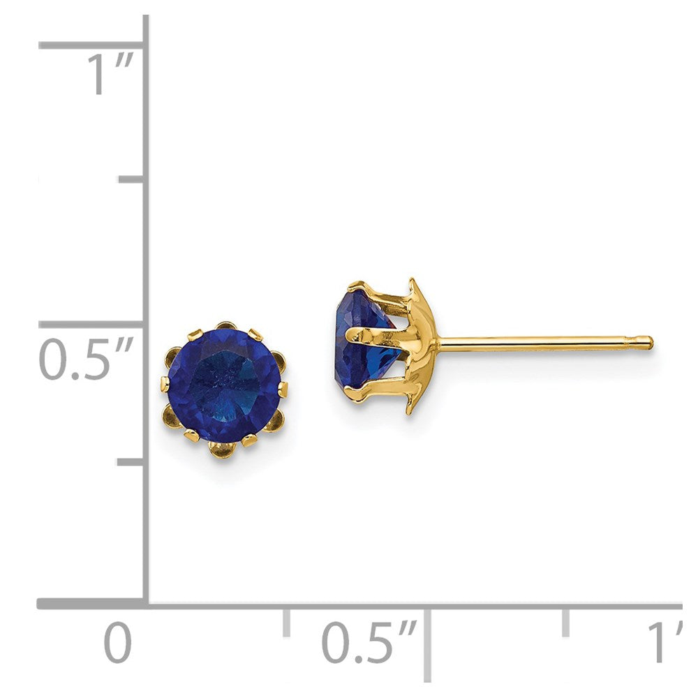 14k Madi K 5mm CZ Birthstone (Sep) Earrings
