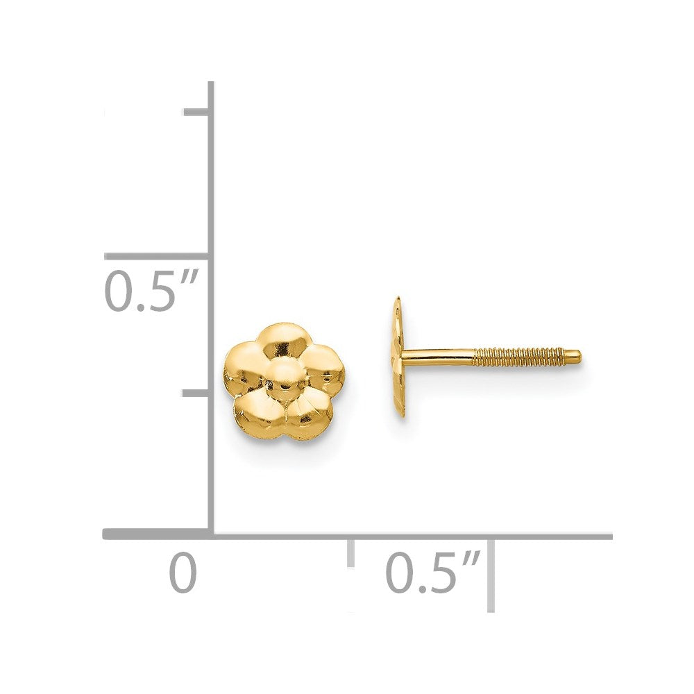 14k Yellow Gold Madi K Flower Post Earrings