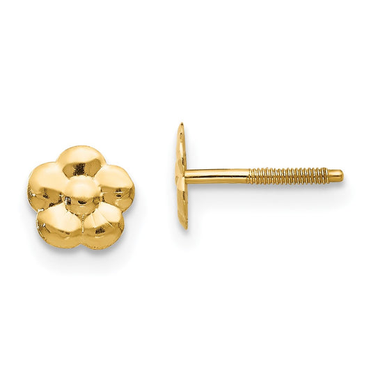 14k Yellow Gold Madi K Flower Post Earrings