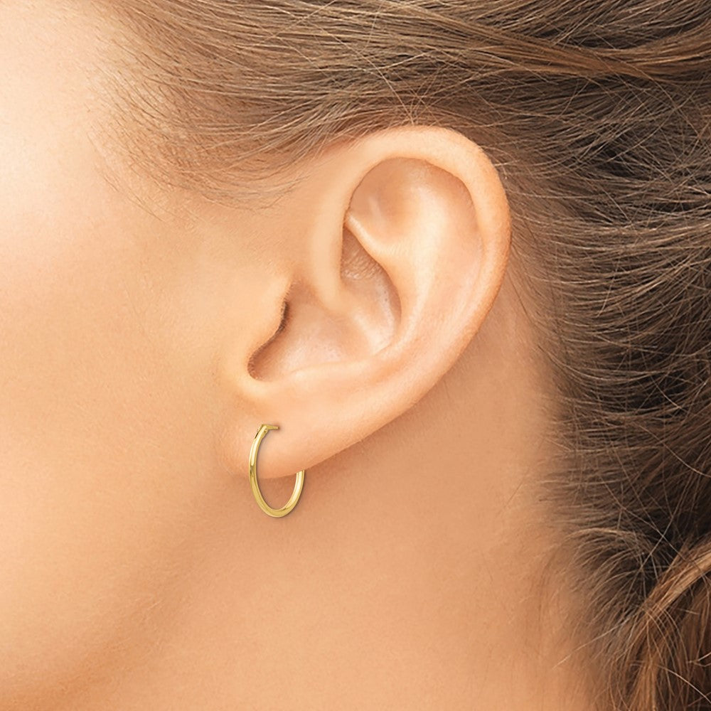 14k Yellow Gold Madi K 1.25mm Hoop Earrings