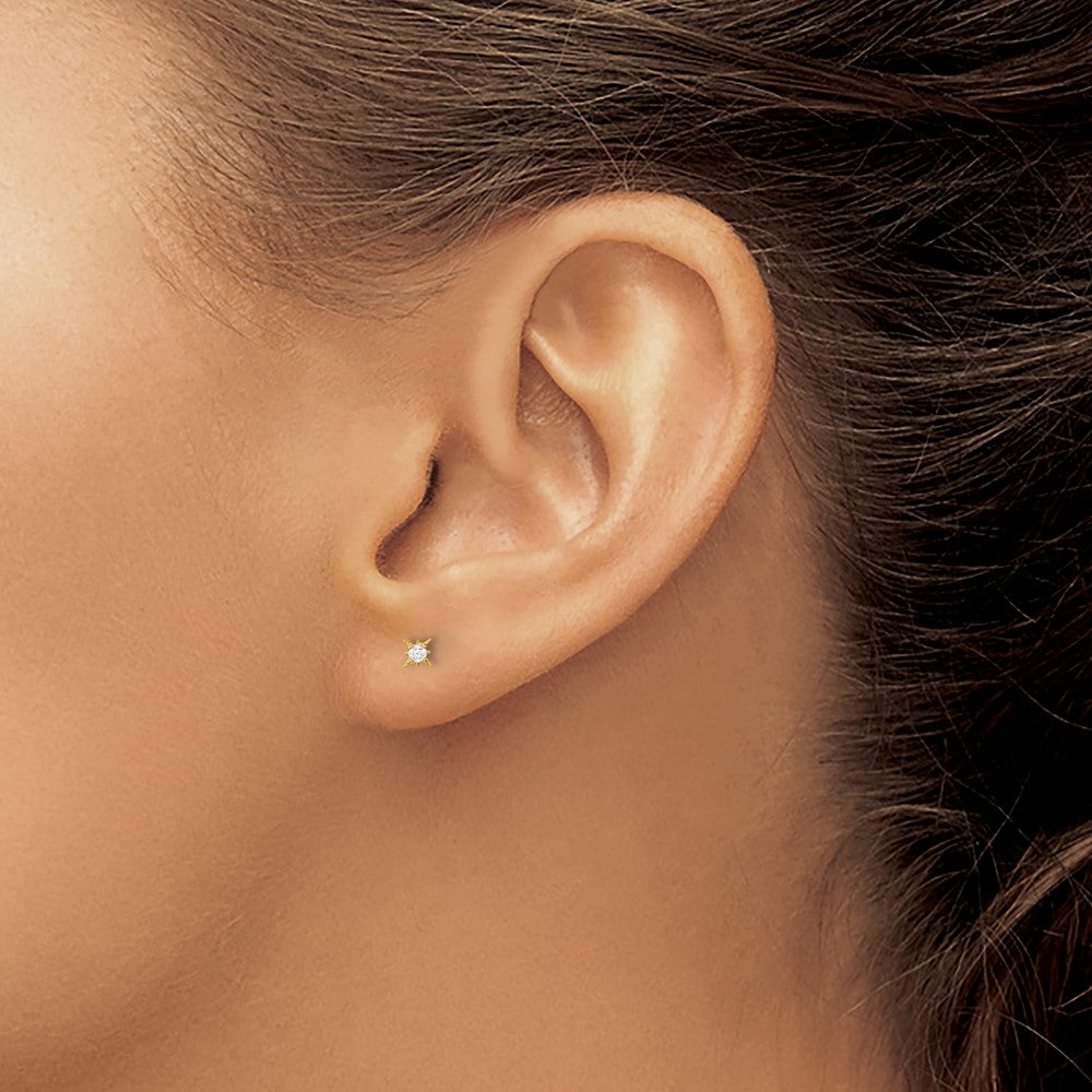 14k Madi K CZ 1 Stud Star & 1 Little Dipper Post Earrings