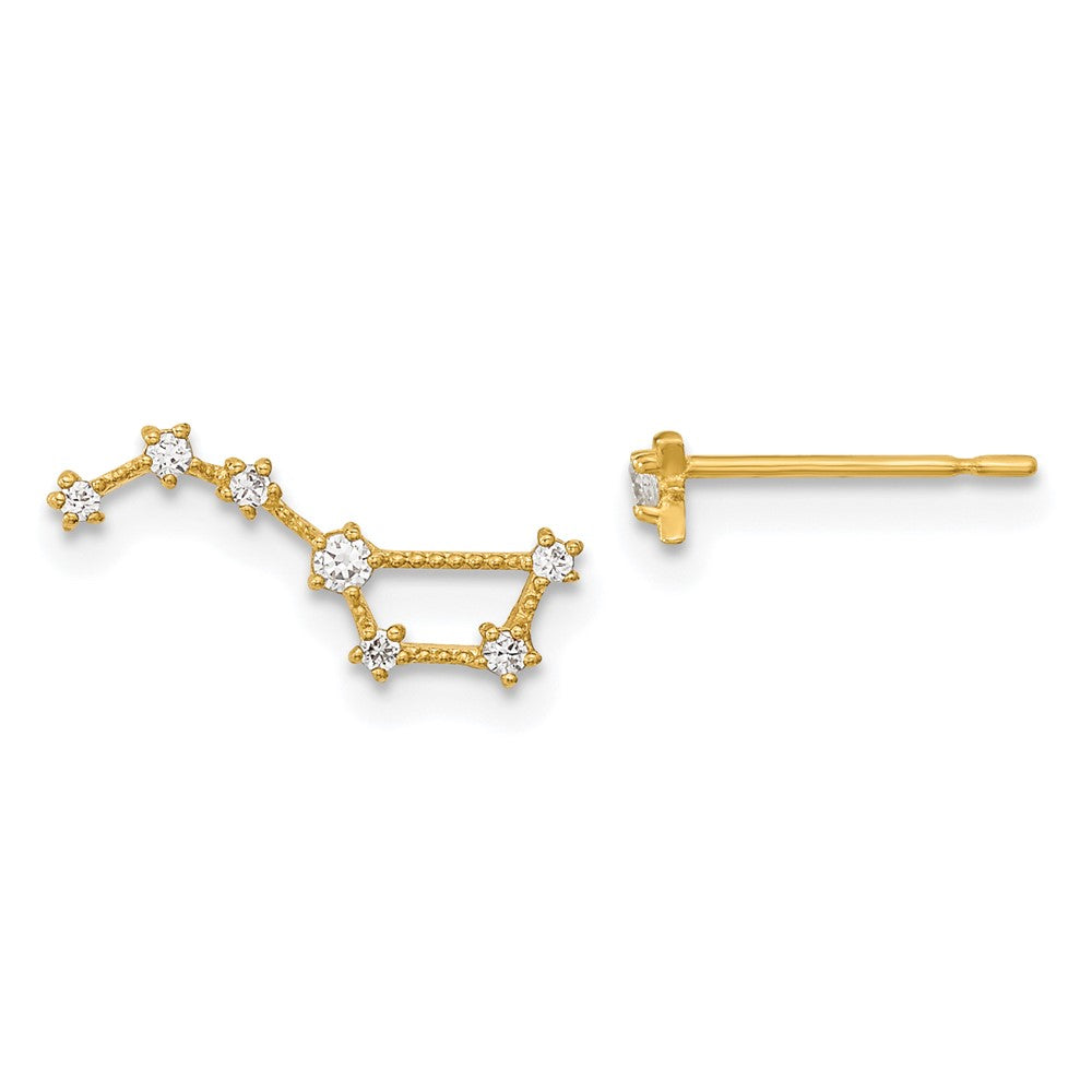 14k Madi K CZ 1 Stud Star & 1 Little Dipper Post Earrings