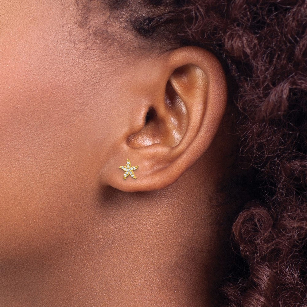 14k Madi K CZ Starfish Post Earrings