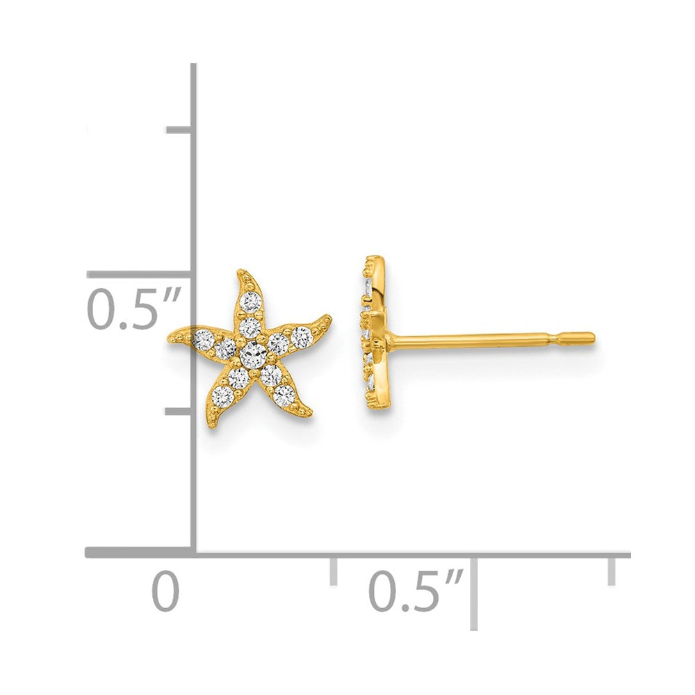 14k Madi K CZ Starfish Post Earrings