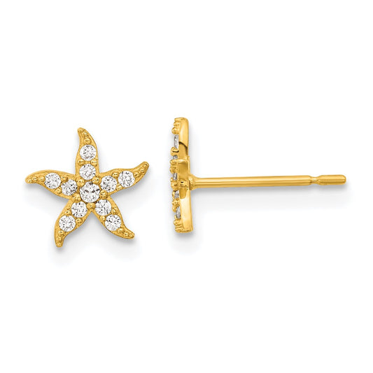 14k Madi K CZ Starfish Post Earrings
