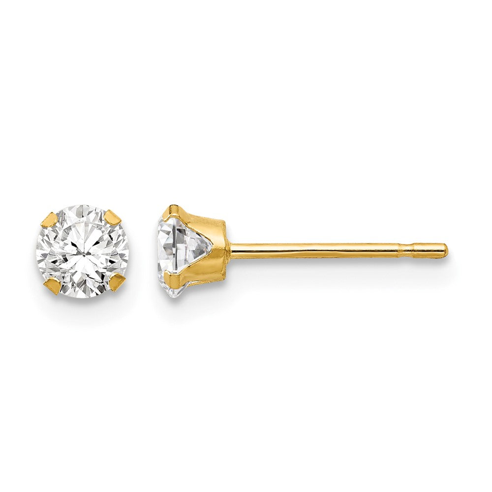 14k Madi K 4mm CZ Post Earrings