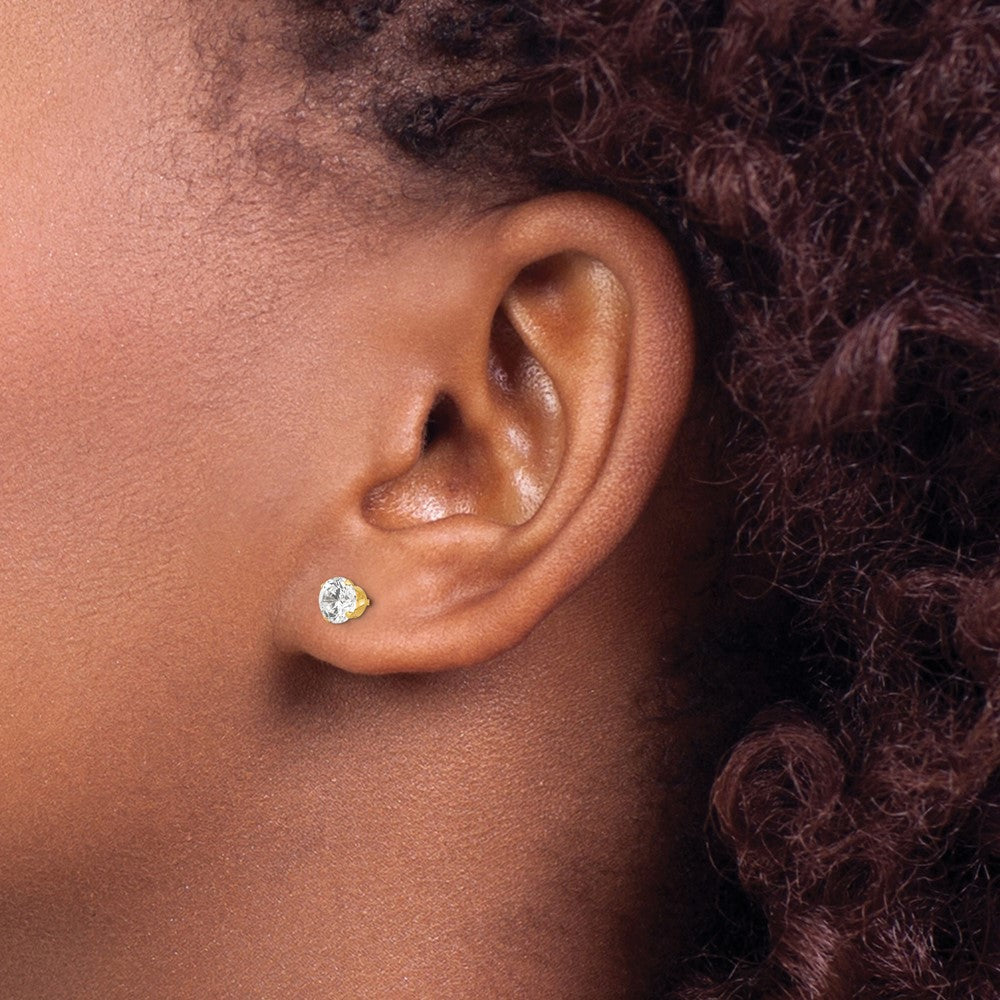 14k Madi K 5mm CZ Post Earrings