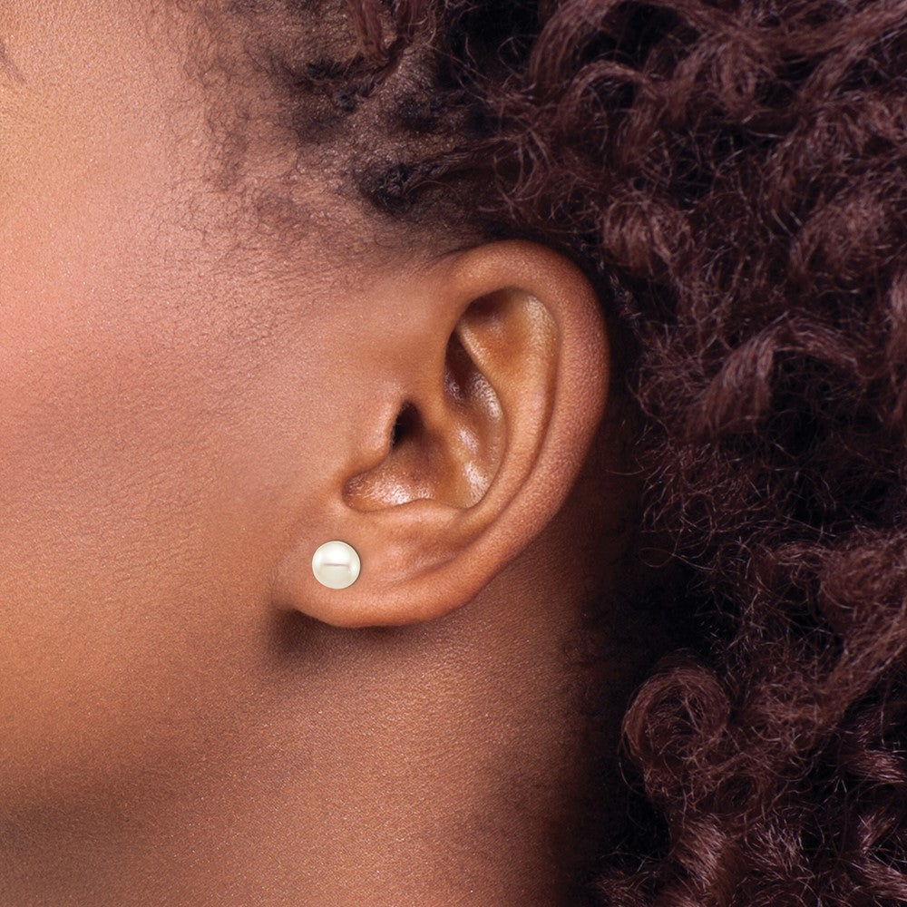 14k Madi K 6-7 White Round Freshwater Cultured Pearl Screwback Post Earrings