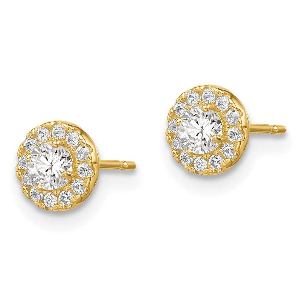 14k Yellow Gold Madi K CZ CirclePost Earrings