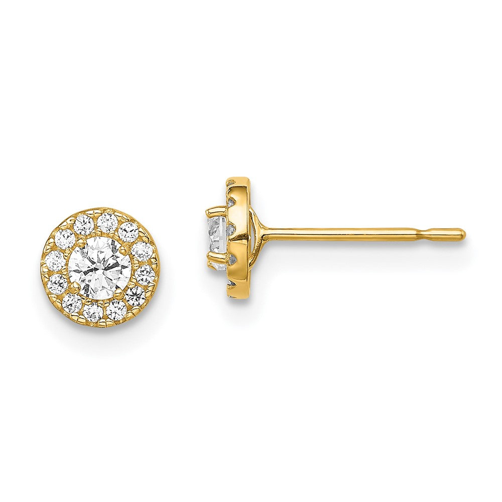 14k Yellow Gold Madi K CZ CirclePost Earrings