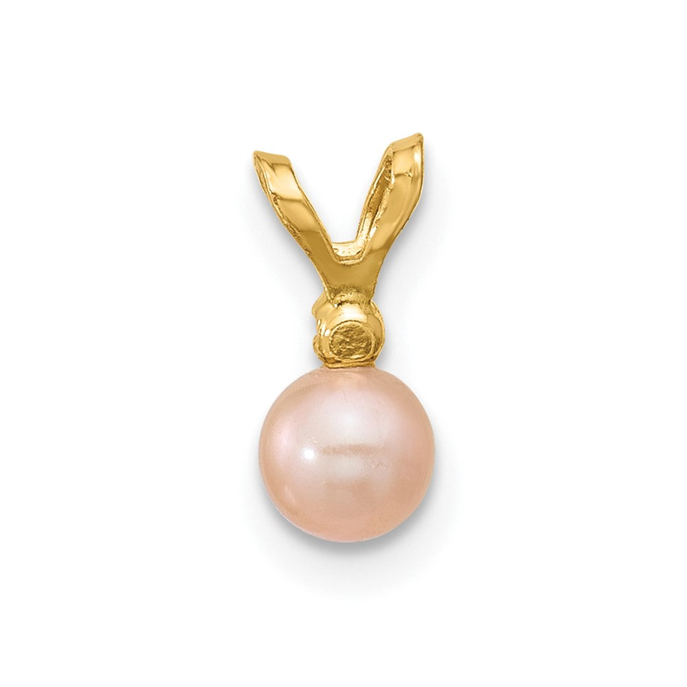 14k Madi K 4-5mm Pink Near-Round Freshwater Cultured Pearl and CZ Pendant