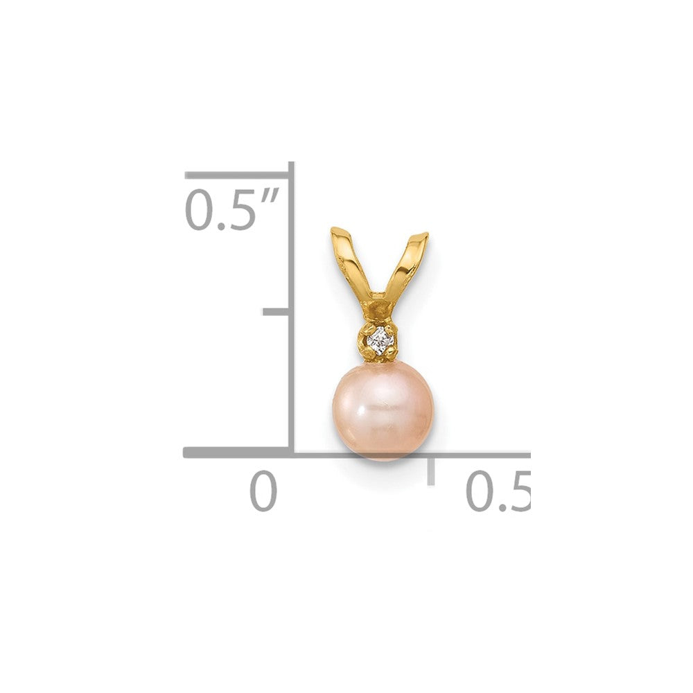 14k Madi K 4-5mm Pink Near-Round Freshwater Cultured Pearl and CZ Pendant