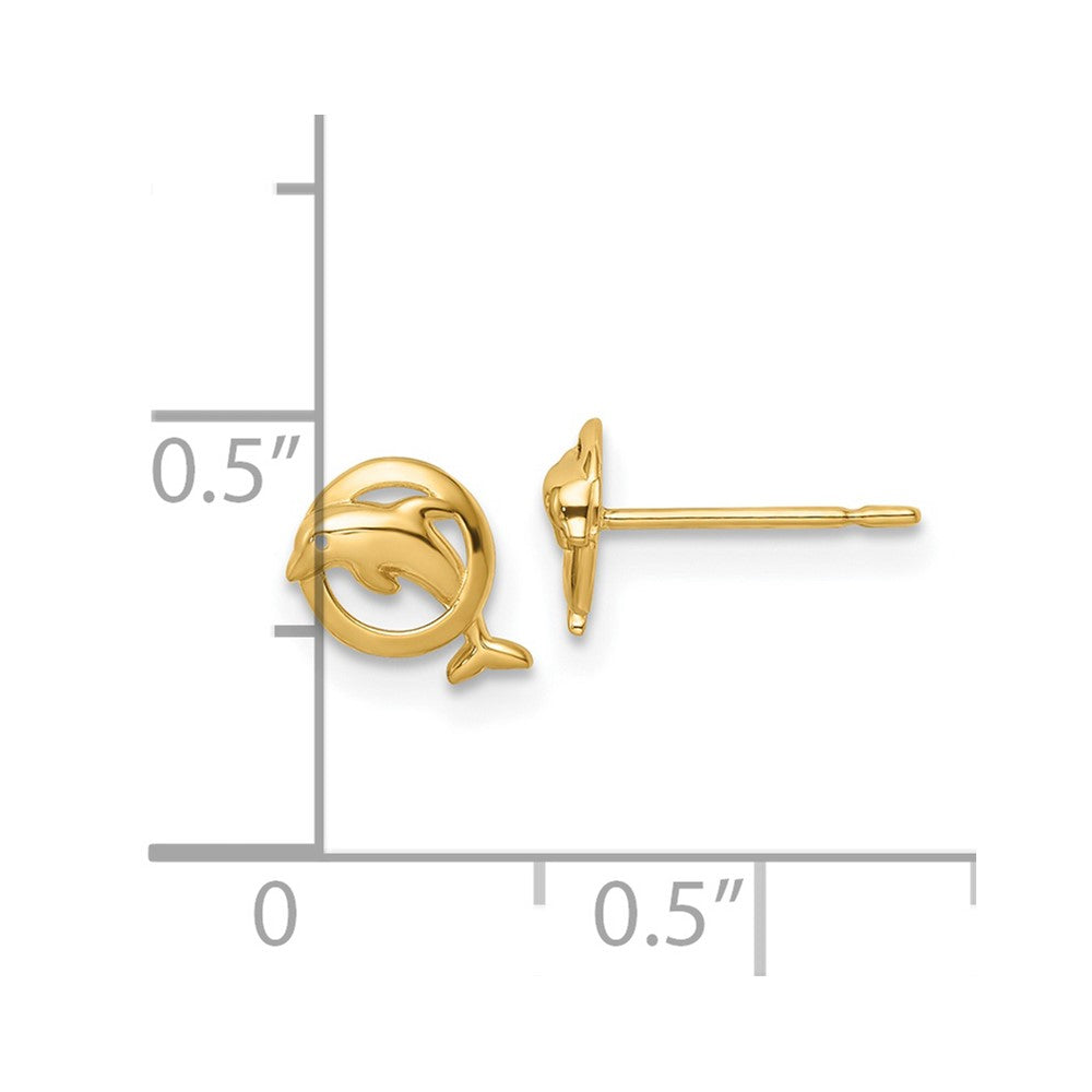 14k Madi K Dolphin Post Earrings