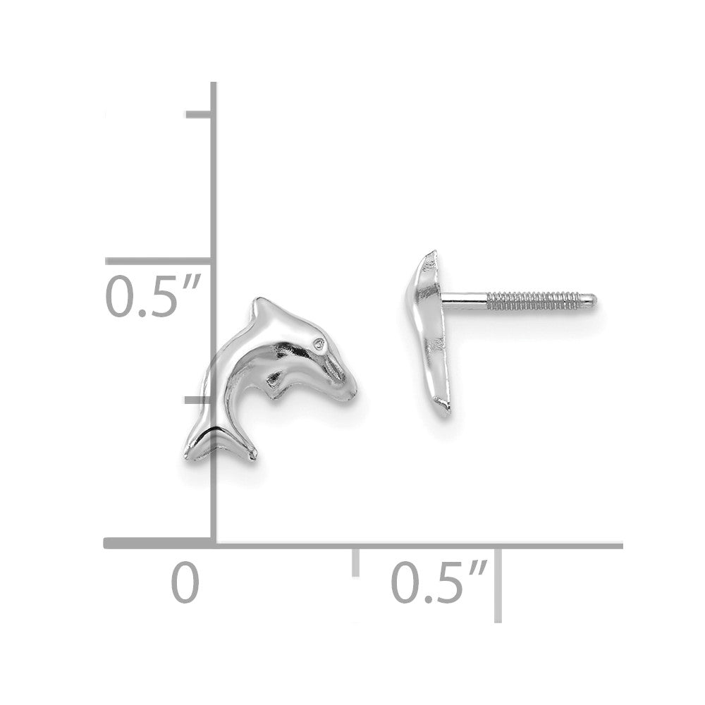 14K White Gold Madi K Sm. Dolphin Earrings