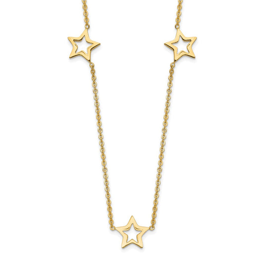 14K Yellow Gold Star w/2in Extension Necklace