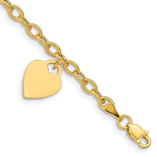 14K Dangle Heart Child's Bracelet
