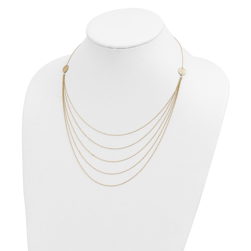 14k Yellow Gold Five Strand Necklace