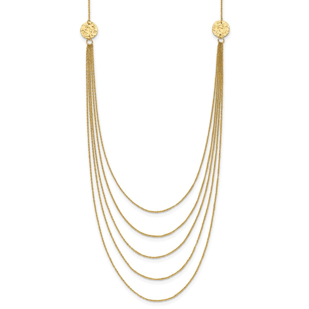 14k Yellow Gold Five Strand Necklace