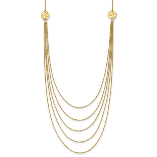 14k Yellow Gold Five Strand Necklace