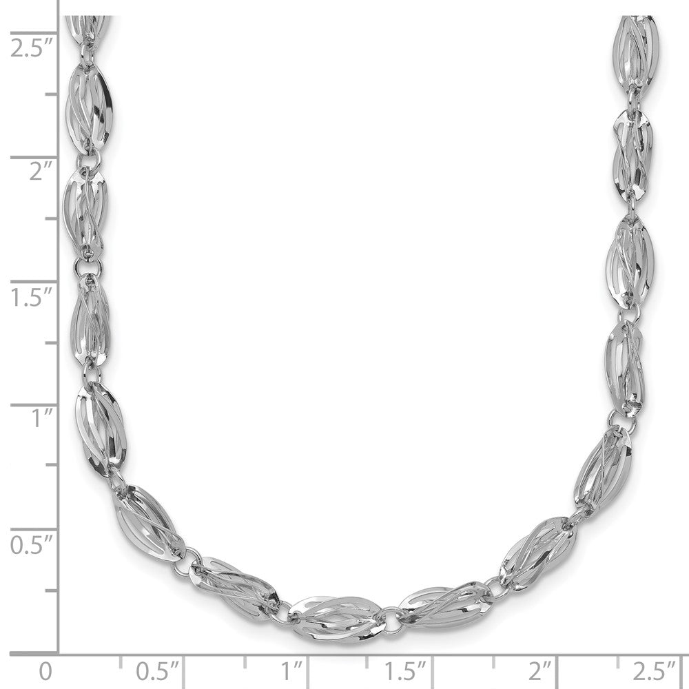 14K White Gold Fancy Link Necklace