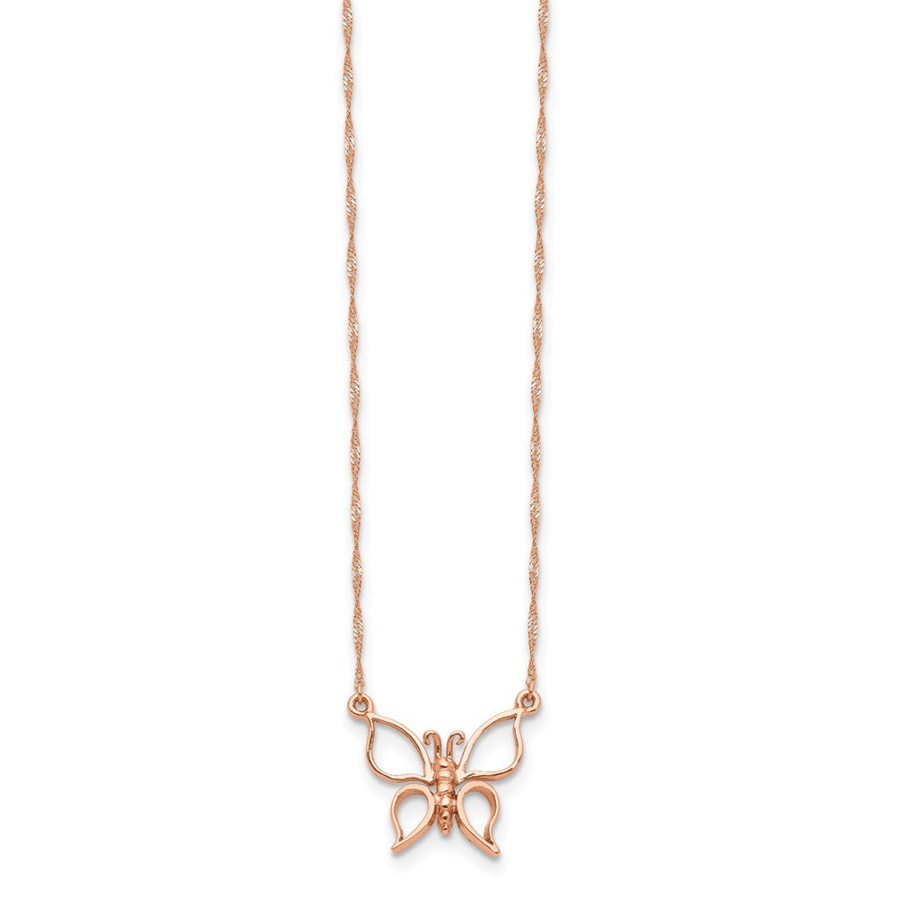 14k Rose Gold Rose Gold Polished Butterfly Necklace