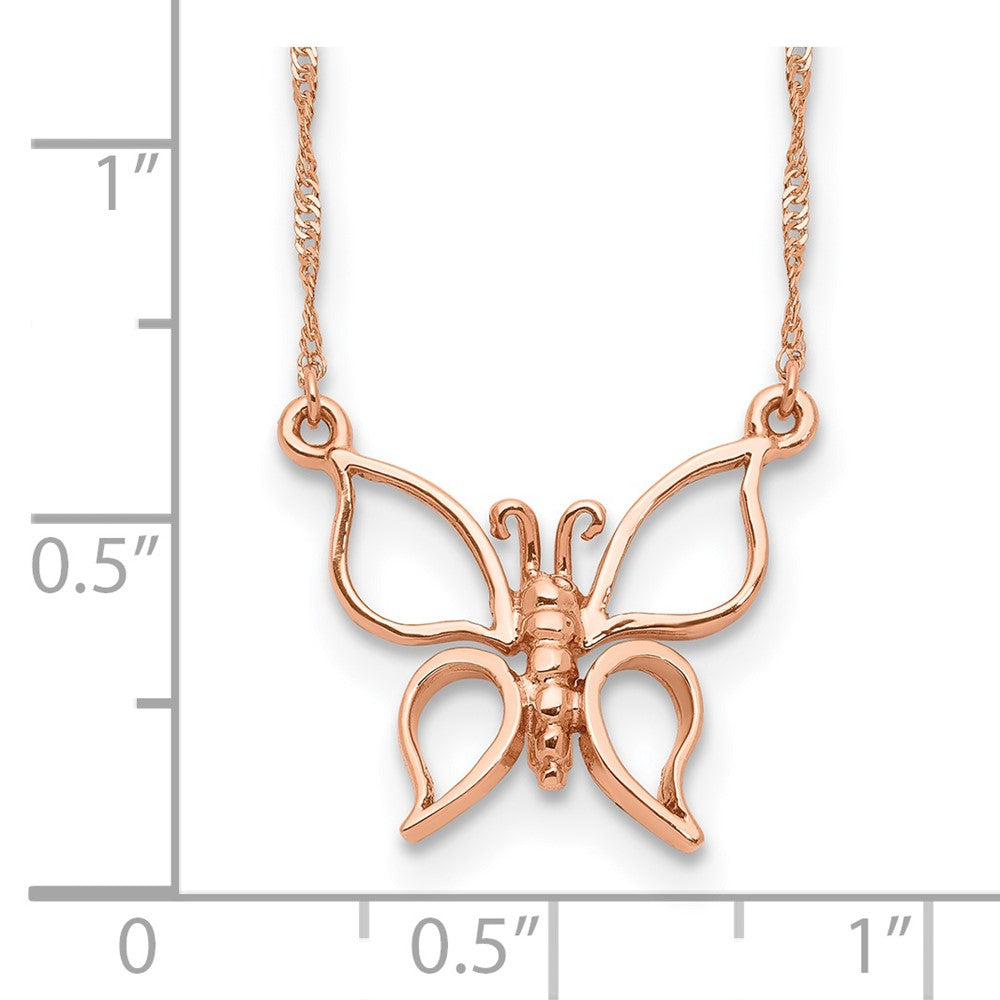 14k Rose Gold Rose Gold Polished Butterfly Necklace