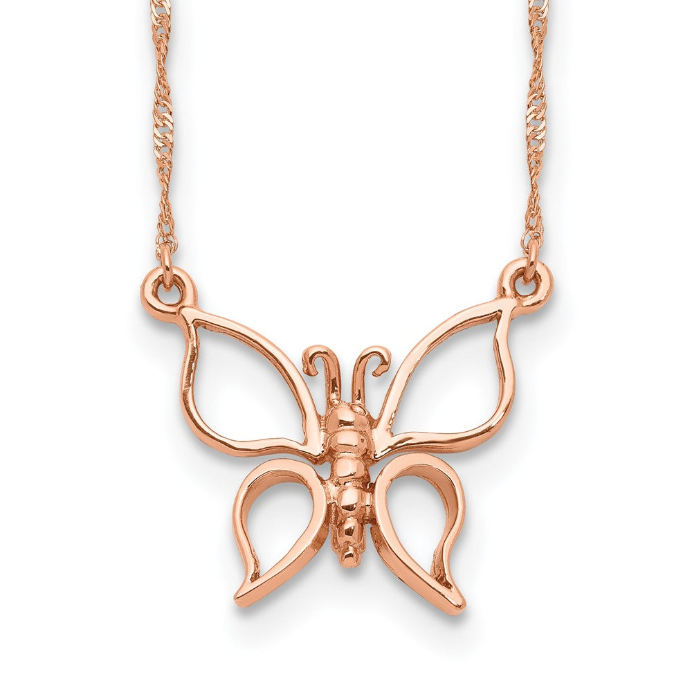 14k Rose Gold Rose Gold Polished Butterfly Necklace