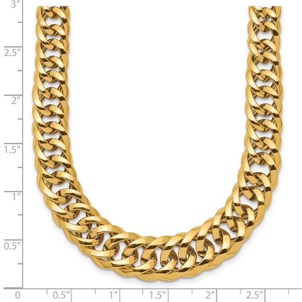 14k Polished Fancy Graduated Curb Chain Necklace