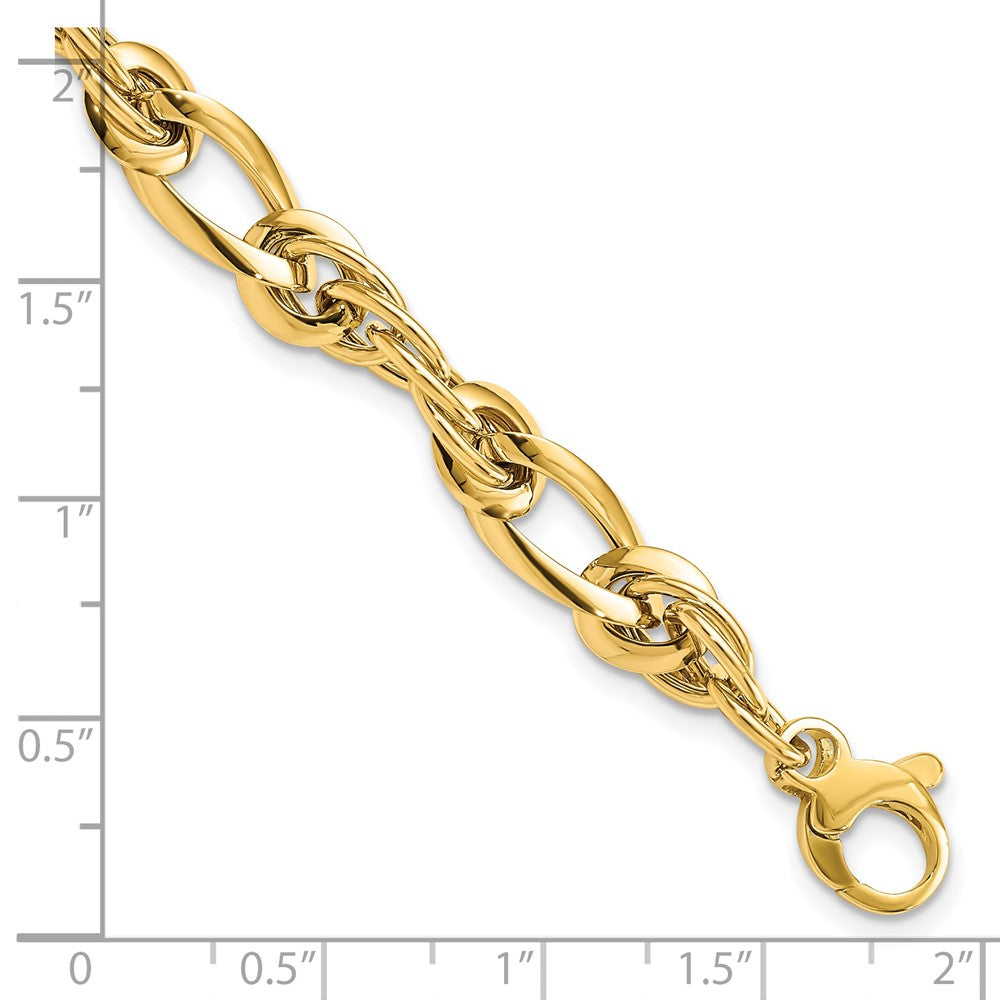 14k Yellow Gold Polished Fancy Link 7in Bracelet