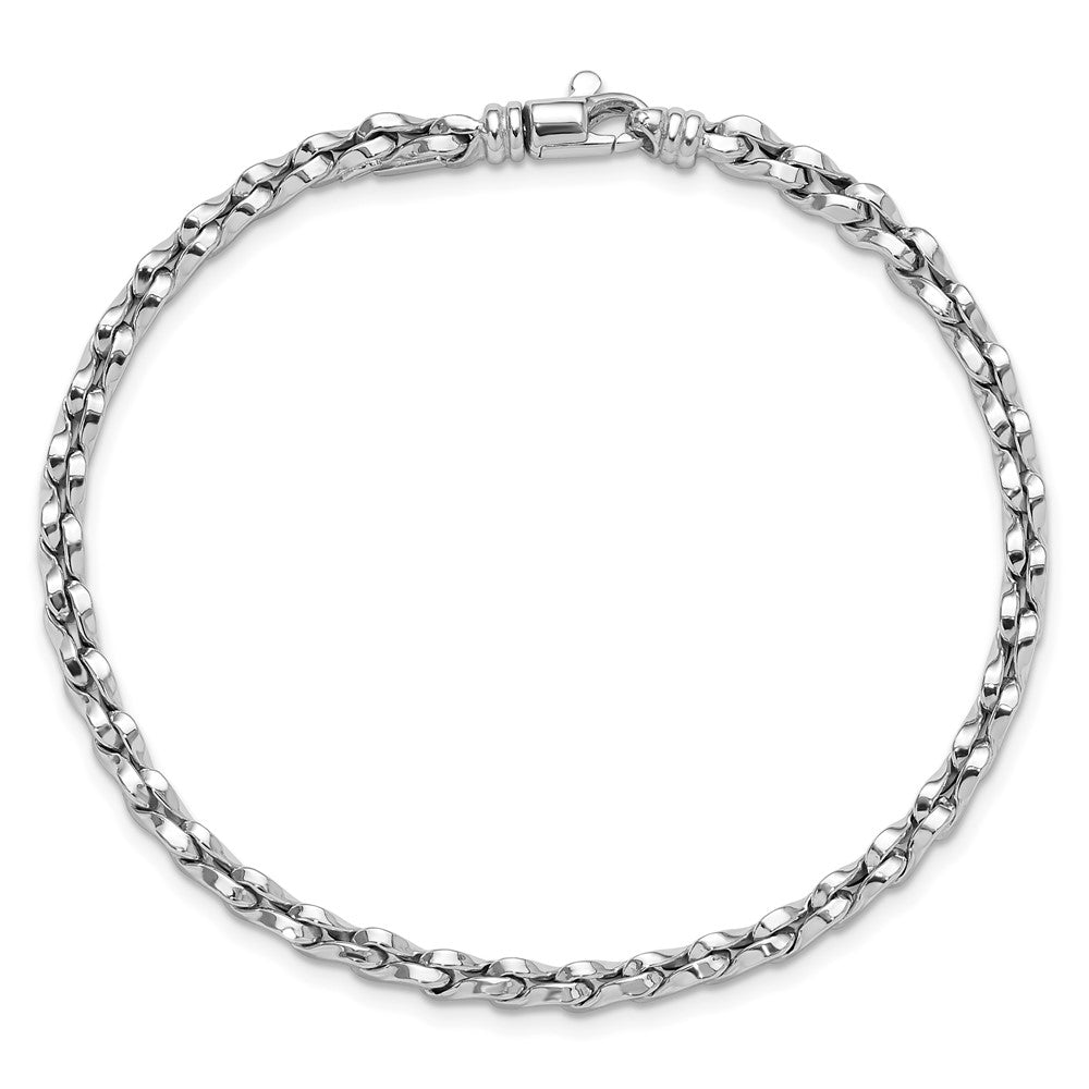 14K White Gold Polished Fancy Link Bracelet