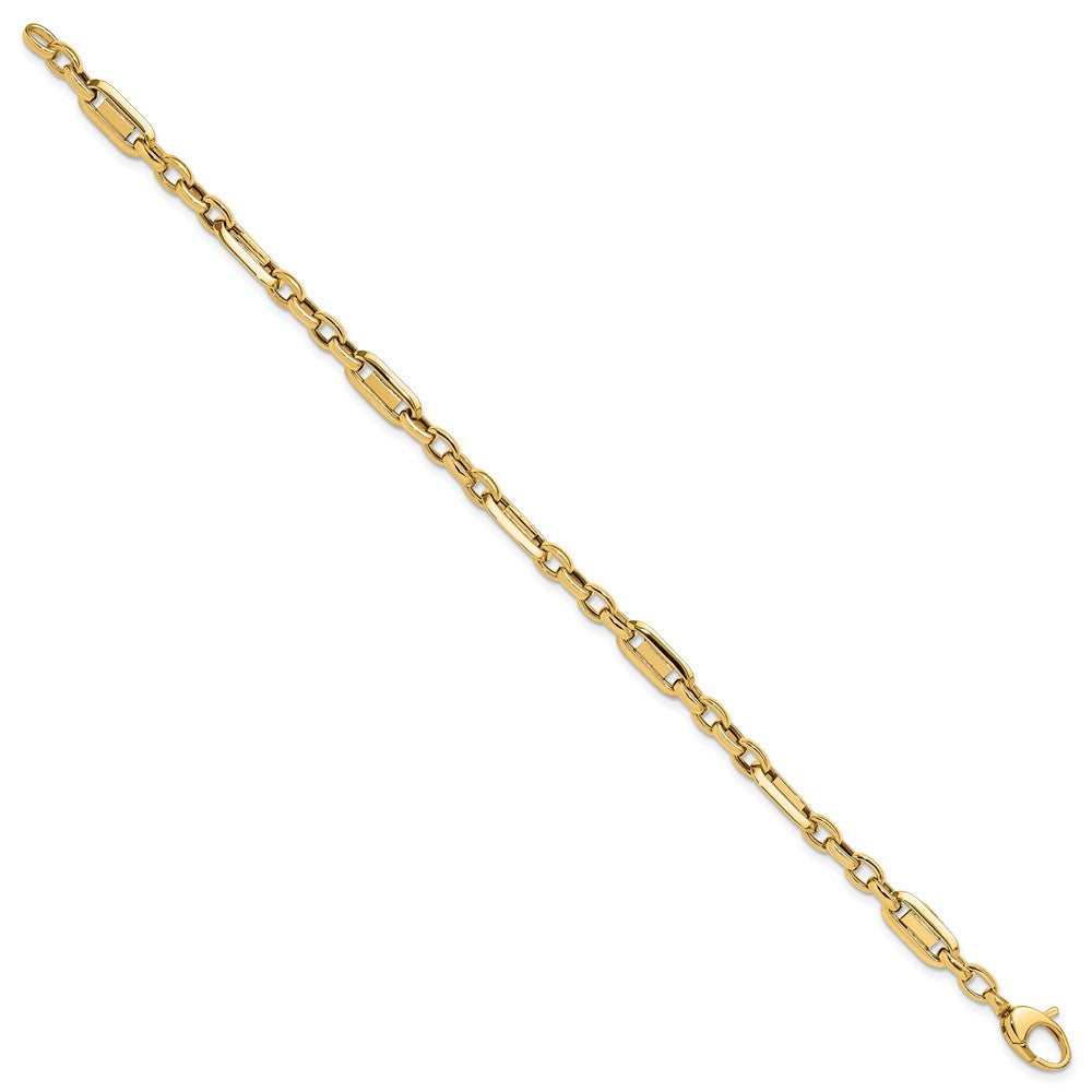 14k Yellow Gold Polished Fancy Link Bracelet