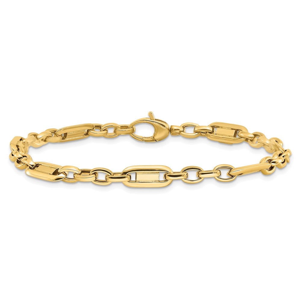 14k Yellow Gold Polished Fancy Link Bracelet