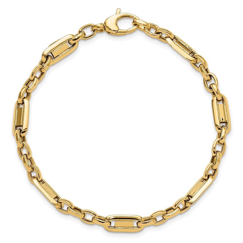 14k Yellow Gold Polished Fancy Link Bracelet